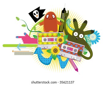 abstract fashion elements