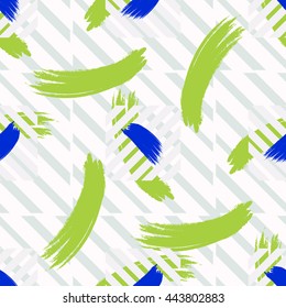 Abstract Fashion Expressive Seamless Pattern with Geometric Background .