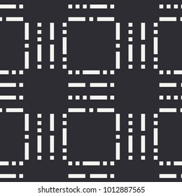 Abstract fashion flat seamless vector pattern with repeat dot and lines. Wrapping paper. Funky minimal retro style background. Hipster. Stripes textile. Illustration element for design and wallpaper