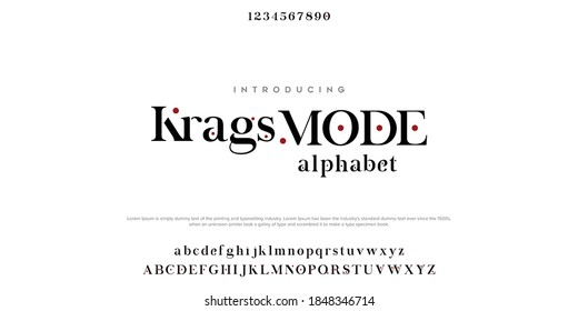 Abstract Fashion font alphabet. Minimal modern urban fonts for logo, brand etc. Typography typeface uppercase lowercase and number. vector illustration