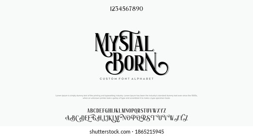 Abstract Fashion font alphabet. Minimal modern urban fonts for logo, brand etc. Typography typeface uppercase lowercase and number. vector illustration