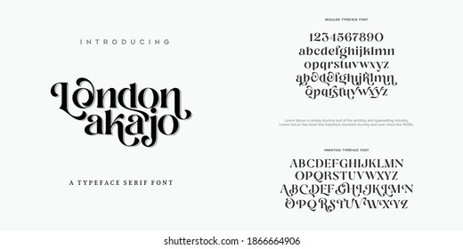 Abstract Fashion font alphabet. Minimal modern urban fonts for logo, brand etc. Typography typeface uppercase lowercase and number. vector illustration - Shutterstock ID 1866664906