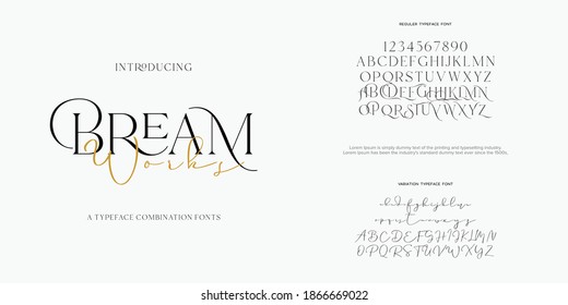 Abstract Fashion font alphabet. Minimal modern urban fonts for logo, brand etc. Typography typeface uppercase lowercase and number. vector illustration - Shutterstock ID 1866669022