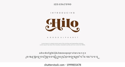 Abstract Fashion font alphabet. Minimal modern urban fonts for logo, brand etc. Typography typeface uppercase lowercase and number. vector illustration