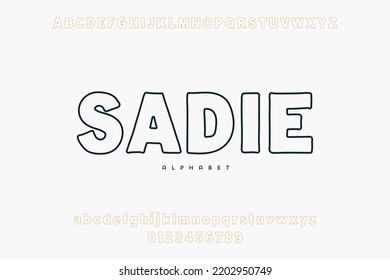 Abstract Fashion font alphabet. Minimal modern urban fonts for logo, brand etc. Typography typeface uppercase lowercase and number. vector illustration