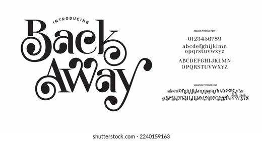 Abstract Fashion font alphabet. Minimal modern urban fonts for logo, brand etc. Typography typeface uppercase lowercase and number. vector illustration