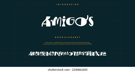 Abstract Fashion font alphabet. Minimal modern urban fonts for logo, brand etc. Typography typeface uppercase lowercase and number. vector illustration - Shutterstock ID 2240862605