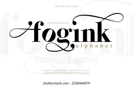 Abstract Fashion font alphabet. Minimal modern urban fonts for logo, brand etc. Typography typeface uppercase lowercase and number. vector illustration