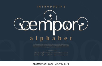 Abstract Fashion font alphabet. Minimal modern urban fonts for logo, brand etc. Typography typeface uppercase lowercase and number. vector illustration