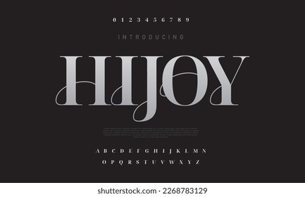 Abstract Fashion font alphabet. Minimal modern urban fonts for logo, brand etc. Typography typeface uppercase lowercase and number. vector illustration