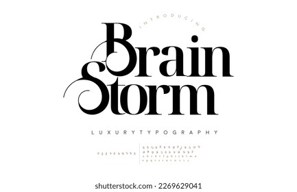 Abstract Fashion font alphabet. Minimal modern urban fonts for logo, brand etc. Typography typeface uppercase lowercase and number. vector illustration