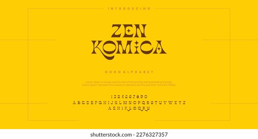 Abstract Fashion font alphabet. Minimal modern urban fonts for logo, brand etc. Typography typeface uppercase lowercase and number. vector illustration