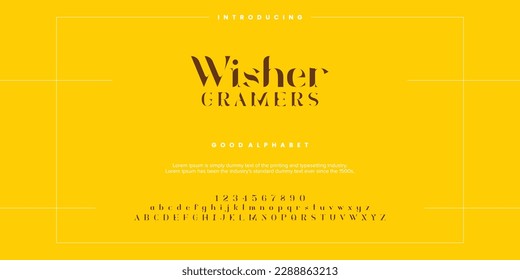 Abstract Fashion font alphabet. Minimal modern urban fonts for logo, brand etc. Typography typeface uppercase lowercase and number. vector illustration