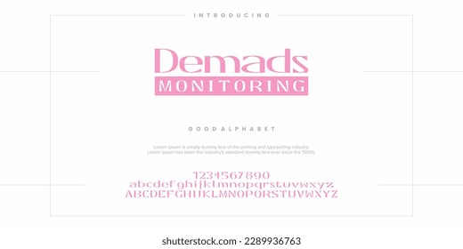 Abstract Fashion font alphabet. Minimal modern urban fonts for logo, brand etc. Typography typeface uppercase lowercase and number. vector illustration