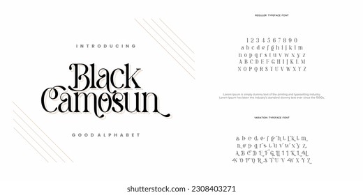 Abstract Fashion font alphabet. Minimal modern urban fonts for logo, brand etc. Typography typeface uppercase lowercase and number. vector illustration