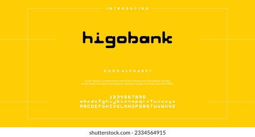 Abstract Fashion font alphabet. Minimal modern urban fonts for logo, brand etc. Typography typeface uppercase lowercase and number. vector illustration