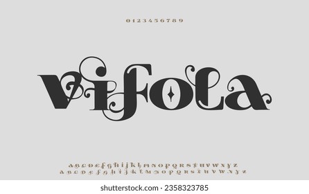 Abstract Fashion font alphabet. Minimal modern urban fonts for logo, brand etc. Typography typeface uppercase lowercase and number. vector illustration