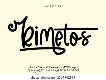 Resumen alfabeto de tipo de letra de moda. Fuentes urbanas modernas mínimas para logotipo, marca, etc. Tipografía tipo de letra mayúsculas minúsculas y número. ilustración vectorial