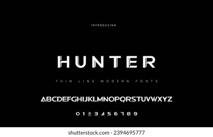 Abstract Fashion font alphabet. Minimal modern urban fonts for logo, brand etc. Typography typeface uppercase lowercase and number. vector illustration