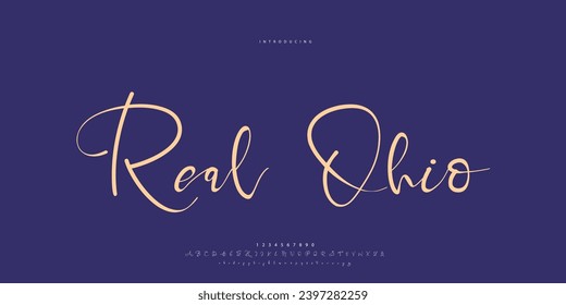Abstract Fashion font alphabet. Minimal modern urban fonts for logo, brand etc. Typography Calligraphy typeface uppercase lowercase and number. vector illustration