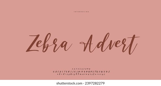 Abstract Fashion font alphabet. Minimal modern urban fonts for logo, brand etc. Typography Calligraphy typeface uppercase lowercase and number. vector illustration