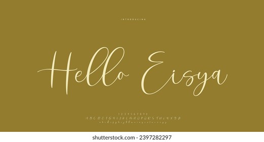 Abstract Fashion font alphabet. Minimal modern urban fonts for logo, brand etc. Typography Calligraphy typeface uppercase lowercase and number. vector illustration