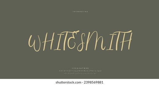 Abstract Fashion font alphabet. Minimal modern urban fonts for logo, brand etc. Typography Calligraphy typeface uppercase lowercase and number. vector illustration
