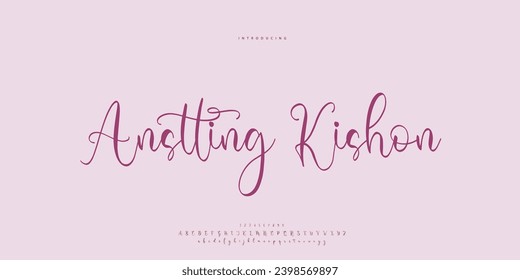 Abstract Fashion font alphabet. Minimal modern urban fonts for logo, brand etc. Typography Calligraphy typeface uppercase lowercase and number. vector illustration
