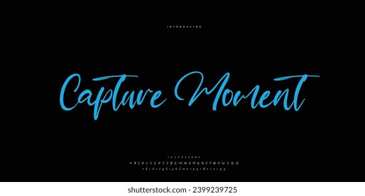 Abstract Fashion font alphabet. Minimal modern urban fonts for logo, brand etc. Typography Calligraphy typeface uppercase lowercase and number. vector illustration
