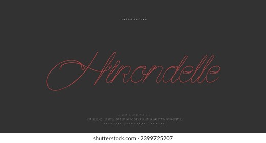 Abstract Fashion font alphabet. Minimal modern urban fonts for logo, brand etc. Typography Calligraphy typeface uppercase lowercase and number. vector illustration
