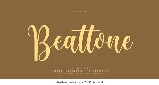 Abstract Fashion font alphabet. Minimal modern urban fonts for logo, brand etc. Typography Calligraphy typeface uppercase lowercase and number. vector illustration
