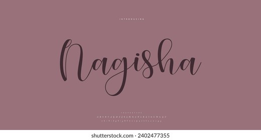 Abstract Fashion font alphabet. Minimal modern urban fonts for logo, brand etc. Typography Calligraphy typeface uppercase lowercase and number. vector illustration
