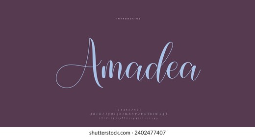 Abstract Fashion font alphabet. Minimal modern urban fonts for logo, brand etc. Typography Calligraphy typeface uppercase lowercase and number. vector illustration
