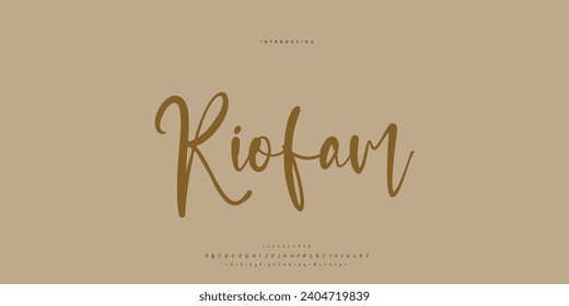 Abstract Fashion font alphabet. Minimal modern urban fonts for logo, brand etc. Typography Calligraphy typeface uppercase lowercase and number. vector illustration
