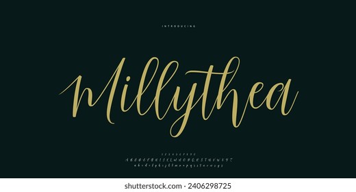 Abstract Fashion font alphabet. Minimal modern urban fonts for logo, brand etc. Typography Calligraphy typeface uppercase lowercase and number. vector illustration
