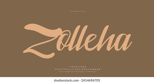 Abstract Fashion font alphabet. Minimal modern urban fonts for logo, brand etc. Typography Calligraphy typeface uppercase lowercase and number. vector illustration
