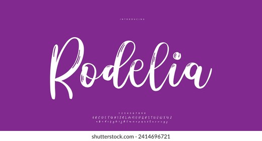Abstract Fashion font alphabet. Minimal modern urban fonts for logo, brand etc. Typography Calligraphy typeface uppercase lowercase and number. vector illustration
