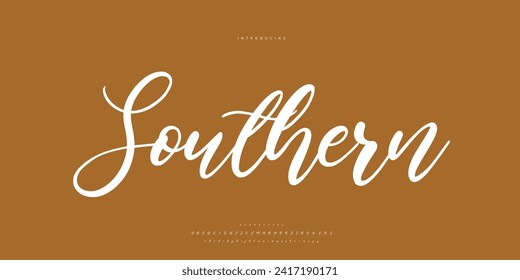 Abstract Fashion font alphabet. Minimal modern urban fonts for logo, brand etc. Typography Calligraphy typeface uppercase lowercase and number. vector illustration
