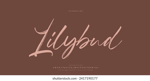 Abstract Fashion font alphabet. Minimal modern urban fonts for logo, brand etc. Typography Calligraphy typeface uppercase lowercase and number. vector illustration
