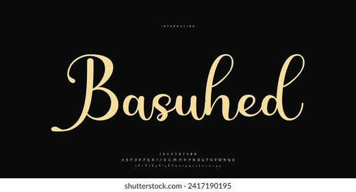 Abstract Fashion font alphabet. Minimal modern urban fonts for logo, brand etc. Typography Calligraphy typeface uppercase lowercase and number. vector illustration
