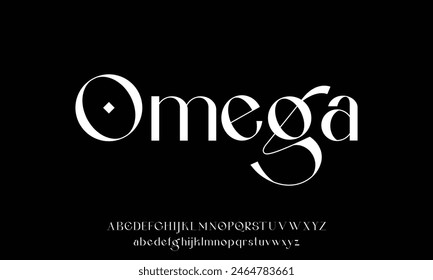 Abstract Fashion font alphabet. Minimal modern urban fonts for logo, brand etc. Typography typeface uppercase lowercase and number.