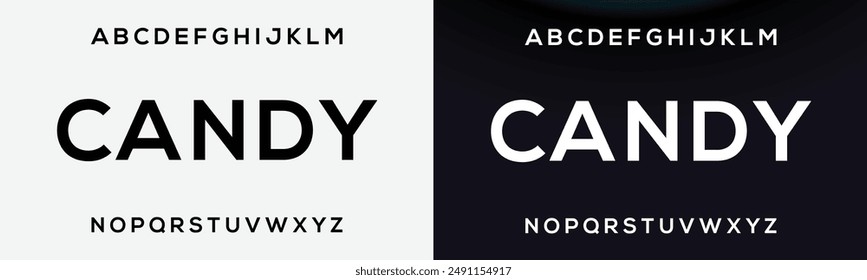 Abstract Fashion font alphabet. Minimal modern urban fonts for logo, brand etc. Typography typeface uppercase lowercase and number. vector illustration