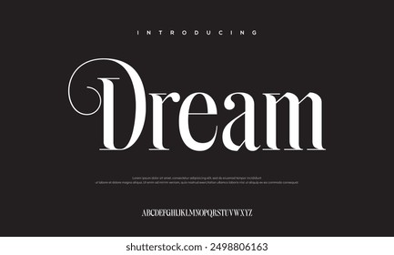 Abstract Fashion font alphabet. Minimal modern urban fonts for logo, brand etc. Typography typeface uppercase lowercase and number. vector illustration