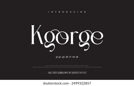 Abstract Fashion font alphabet. Minimal modern urban fonts for logo, brand etc. Typography typeface uppercase lowercase and number vector illustration
