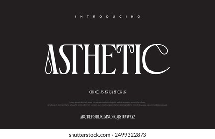 Abstract Fashion font alphabet. Minimal modern urban fonts for logo, brand etc. Typography typeface uppercase lowercase and number vector illustration