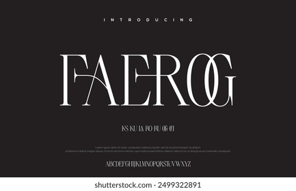 Abstract Fashion font alphabet. Minimal modern urban fonts for logo, brand etc. Typography typeface uppercase lowercase and number vector illustration