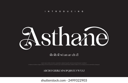 Abstract Fashion font alphabet. Minimal modern urban fonts for logo, brand etc. Typography typeface uppercase lowercase and number vector illustration