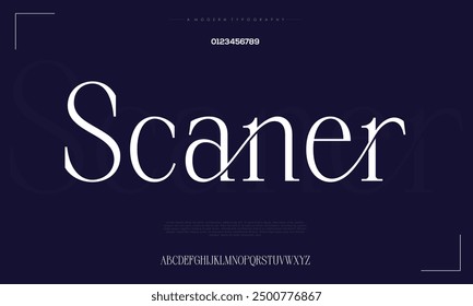 Abstract Fashion font alphabet. Minimal modern urban fonts for logo, brand etc. Typography typeface uppercase lowercase and number vector illustration