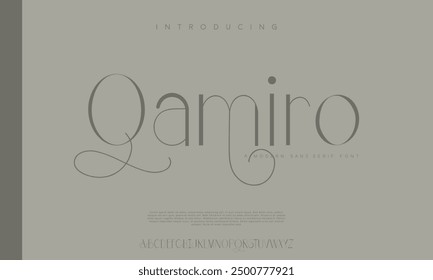 Abstract Fashion font alphabet. Minimal modern urban fonts for logo, brand etc. Typography typeface uppercase lowercase and number vector illustration