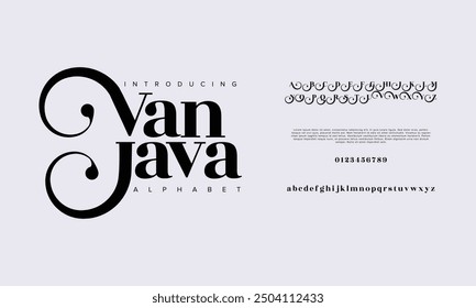 Abstract Fashion font alphabet. Minimal modern urban fonts for logo, brand etc. Typography typeface uppercase lowercase and number. vector illustration.